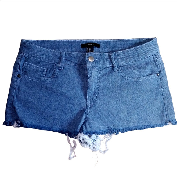 Forever 21 Gray Jean Shorts Frayed Hem - Picture 1 of 3